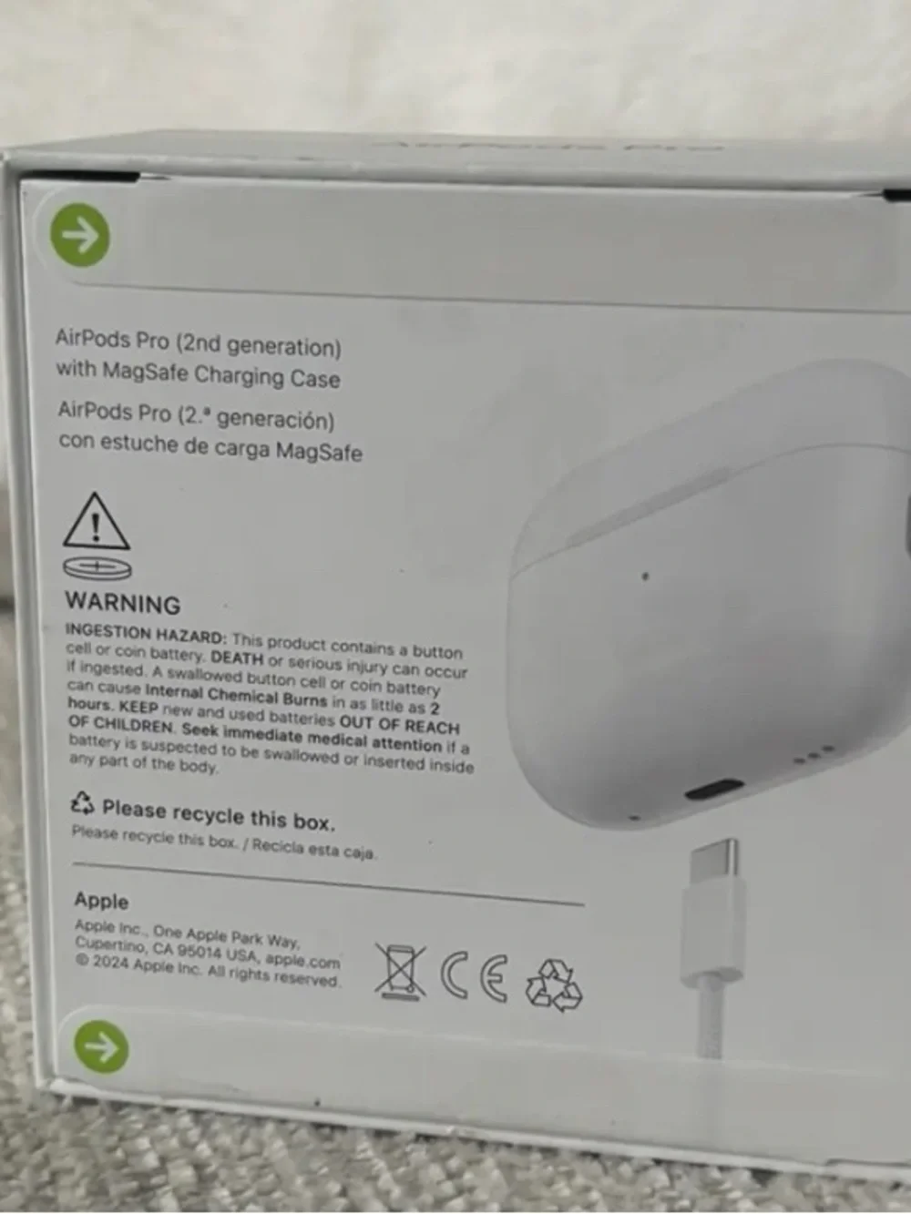 Apple AirPods Pro (2nd generation) White Charging Case
